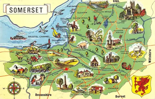 BT2721 Somerset map cartes geographiques England