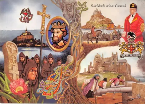 B102385 St Michaels Mount Cornwall Postkarte UK