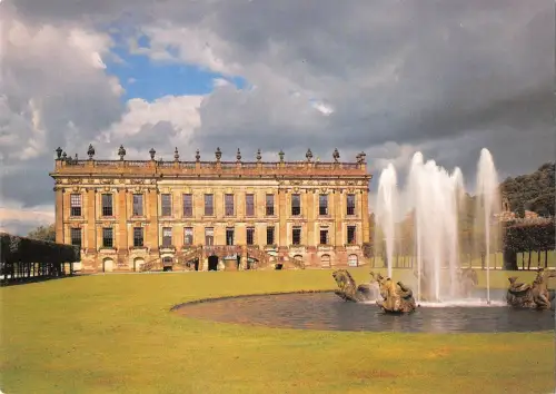 BR76019 Chatsworth South Front and Seahorse Fountain UK