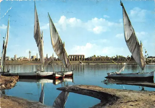 B91169 Luxor aus Nil Ägypten gesehen