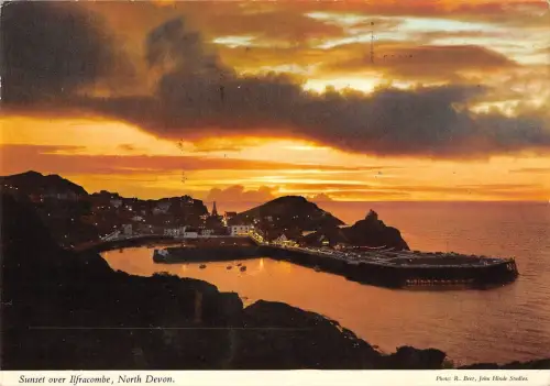 BR92115 sunset over ilfracombe north devon uk