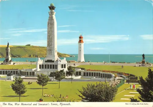 BR91274 the hoe war memorial and smeaton s tower plymouth uk
