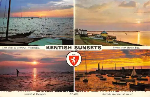 BR66332 Kentish Sunset Margate Westgate Multi Views UK 14x9cm