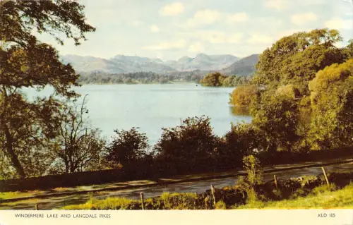 BR77630 Windermere Lake and Langdale Pikes UK 14x9cm