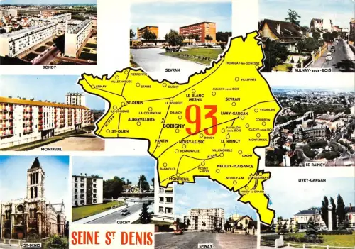 BR54197 Seine saint denis karte cartes geographiques france