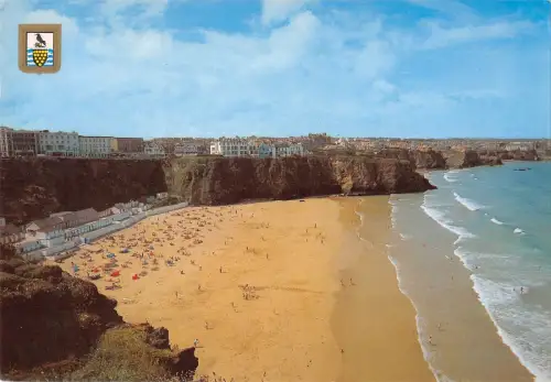 BR82230 Tolcarne Beach and Headland Newquay Cornwall UK