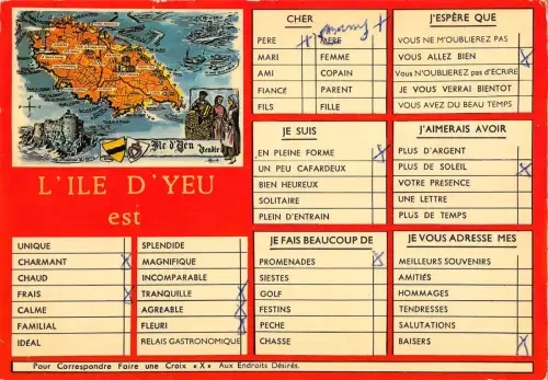 BR49891 Ile d yeu Karte cartes geographiques Frankreich