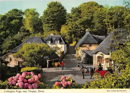 BR83395 Cockington Schmiede nahe Torquay Devon Wagen UK