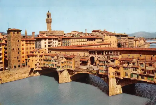 BT1453 firenze ponte vecchio e torre del palazzo della signoria italy