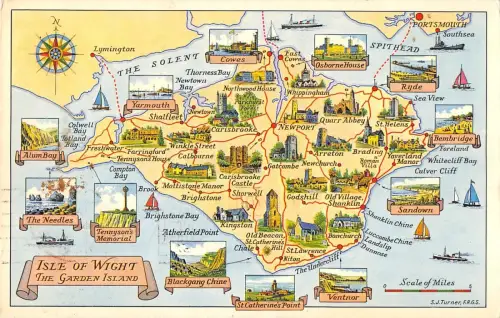 B103838 isle of wight the garden island map cartes geographiques uk