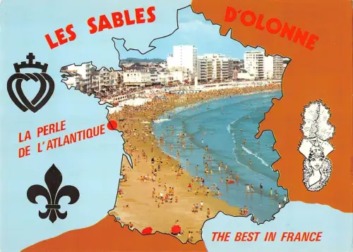 BR53290 Les sables d olonne la plus belle plage francoise map cartes Frankreich