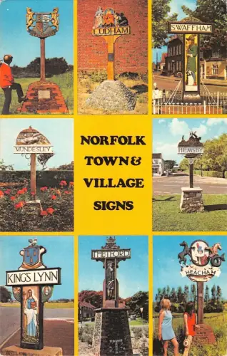 B101524 norfolk town and village sign uk 14x9cm