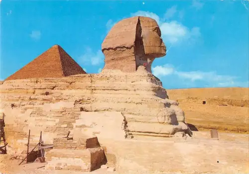 BT13622 Gizeh die Sphinx und die Pyramide von Cheopa Ägypten