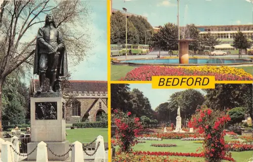 B104147 bedford shopping center john bunyan statue uk