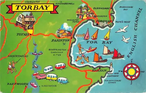 B103427 torbay map cartes geographiques uk