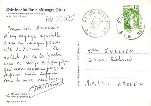 BR22095 Ostellerie du Vieux Perouges Frankreich