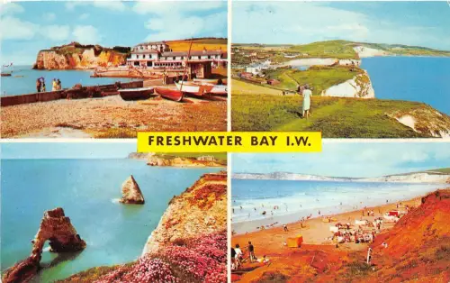 B88136 Süßwasser Bay Shanklin Isle of Wight UK 14x9cm