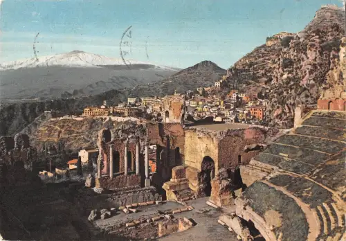 BT1386 taormina teatro greco e panorama italy