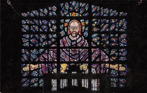 BR66117 Great East Window Buckfast Abbey Postkarte UK 14x9cm