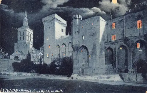 BF10370 palais des papes la nuit avignon france Frankreich