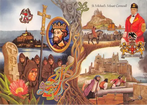 B102936 St Michael S Mount Cornwall Postkarte UK