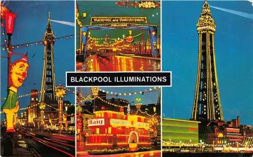 B88311 Blackpool Luminations UK 14x9cm