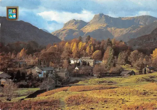 BR77835 elterwater village and langdale pikes uk