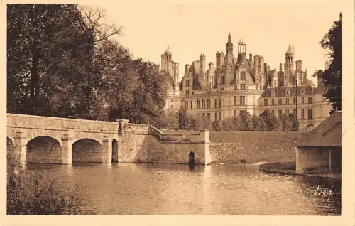 BF7430 chambord le pont sur le cosson et le chateau france Frankreich