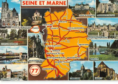 BR50410 la seine et marne Karte cartes geographiques Frankreich