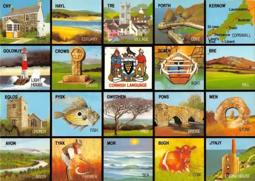 BR92387 Cornish Language Postcard UK