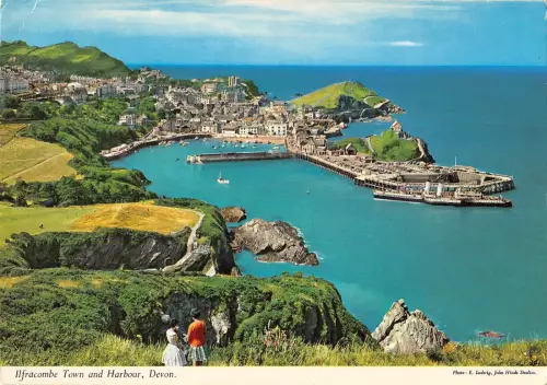 BR82719 ilfracombe town and harbour devon uk