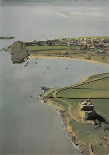 BR77727 Holy Island Northumberland Castle and Village UK