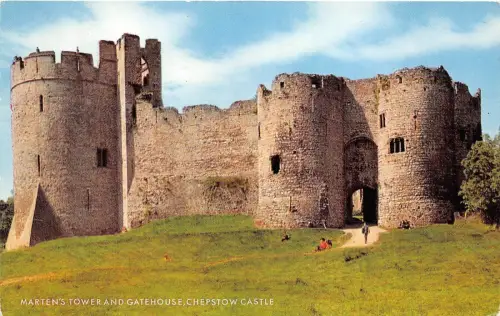 B88250 Marderturm und Torhaus Chepstow Burg Wales 14x9cm