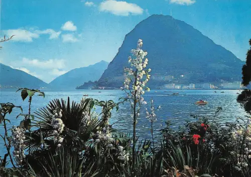 BT0264 Lugano jardin fleuri au lac et st salvatore Italien