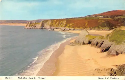 BR65986 Pobbles Beach Gower UK 14x9cm
