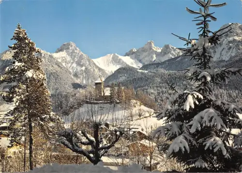 BR76930 chateau d cex l eglise et la gummfluh swizterland