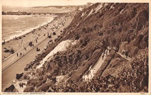 uk21133 zick zag path east cliff bournemouth real photo uk
