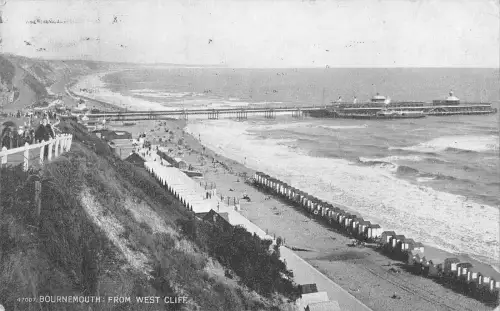 uk21154 bournemouth from west cliff real photo uk