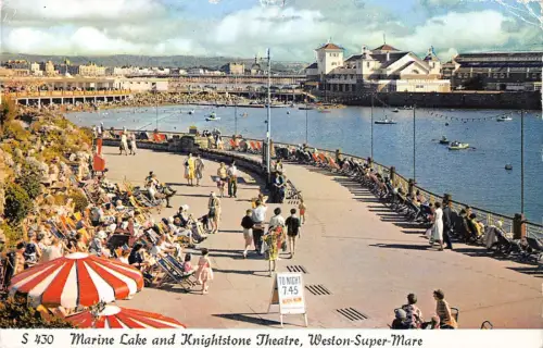 BR77540 marine lake and knightstone theatre weston super mare uk 14x9cm