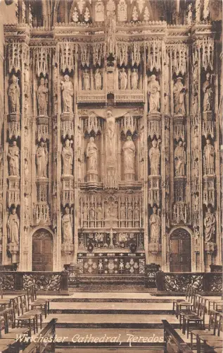 uk31842 reredos winchester cathedral real photo uk