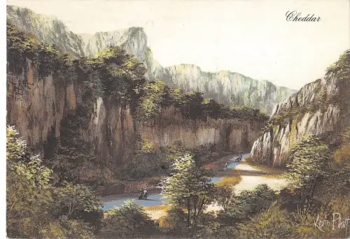 BR91554 Cheddar Postkarte Gemälde UK Kevin Platt