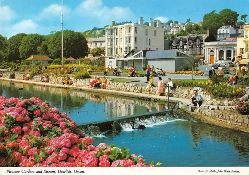 BR83037 pleasure gardens and stream dawlish devon uk