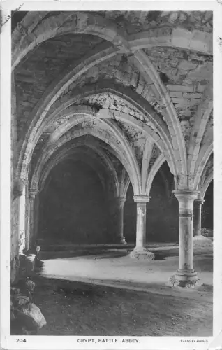 BR67824 Crypt Battle Abbey Echtfoto UK
