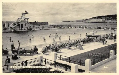 uk28080 swimming pool weston super mare real photo uk