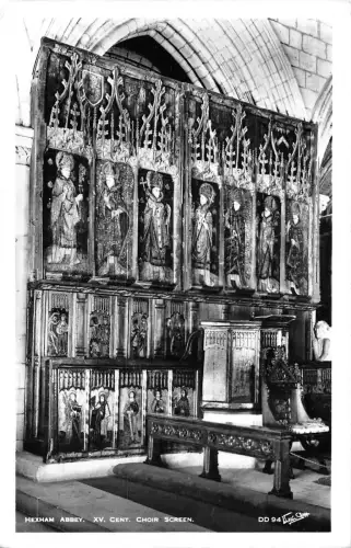 uk27883 chior screen hexham abbey real photo uk