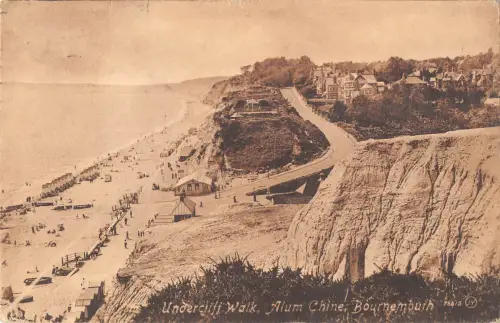 uk21123 undercliff walk alum chine bournemouth real photo uk
