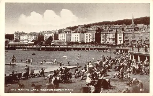 uk26431 marine lake weston super mare real photo uk