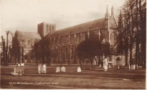 uk3260 winchester cathedral hampshire real photo uk