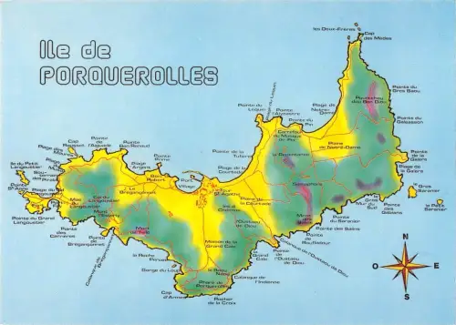 BT9800 plan de l ile de porquerolles map cartes geographiques 1 2 France