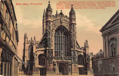 uk27502 west front bath abbey real photo uk